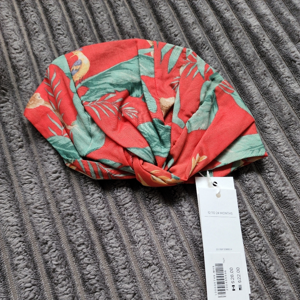 70's style swim suit, with hat. Janie and Jack. With price tag